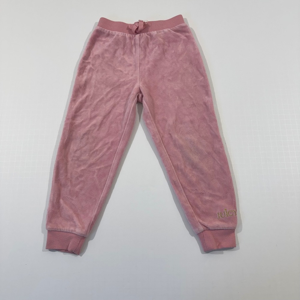 Juicy Couture Joggers Kids 4T Pink Velour Gold Logo Pants 2780L22019-99-PC